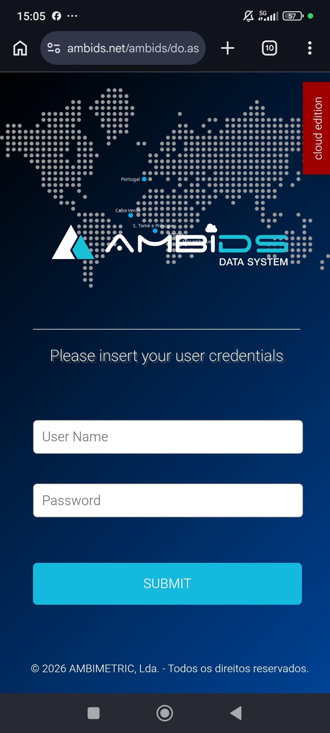 AmbiDS — aplicação em smartphone