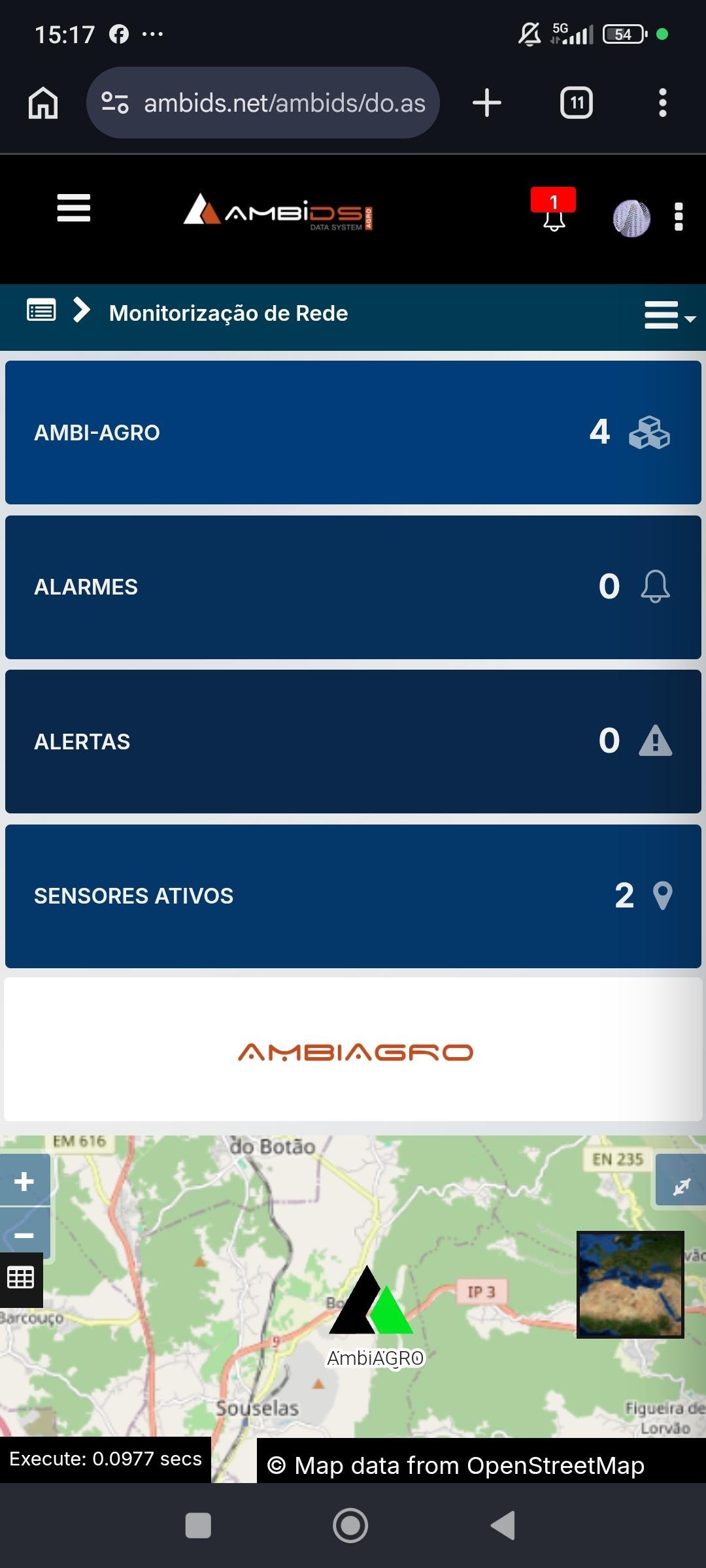 AmbiDS — detalhe em smartphone